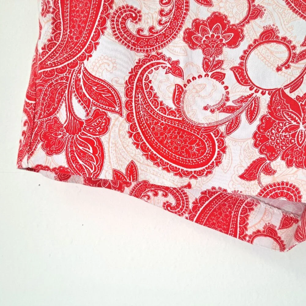 Kenji Women's Shorts Paisley White/Pink Size 10
